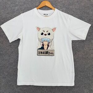 Gintama x Uniqlo Anime Tee Shirt Adult Medium Gintoki Sadaharu Japanese Rare